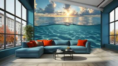 Saltwater beautiful landscape in deep sea Wall mural