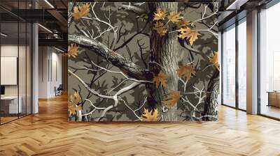 Eco-Camouflage: Seamless Vector Pattern Reflecting Real Tree Camo Wall mural