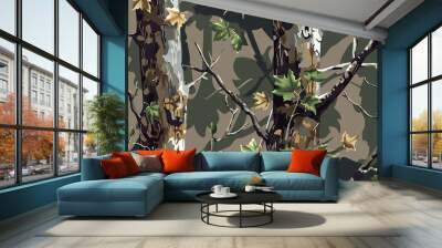 Eco-Camouflage: Seamless Vector Pattern Reflecting Real Tree Camo Wall mural