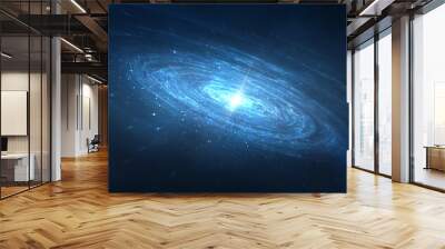 universe with a spiral spinning galaxy in the center Wall mural