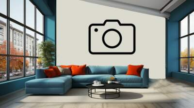 Camera icon set 3 minimal flat camera icons photo snapshot capture photograph shutter flash digital app modern minimalist symbol outline vector graphic icon flat style Wall mural