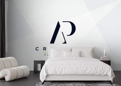 AP Letter Logo Design. Creative Modern Alphabet letters monogram icon A P, A and P. Wall mural