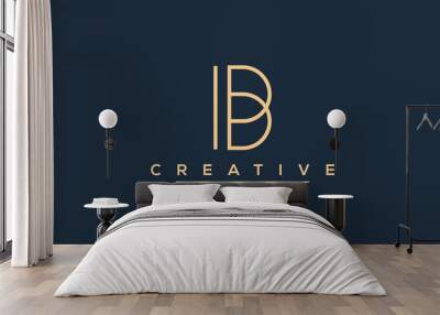 Modern abstract letter B logo design. Minimal B initial based icon. Initial BB vector  Wall mural