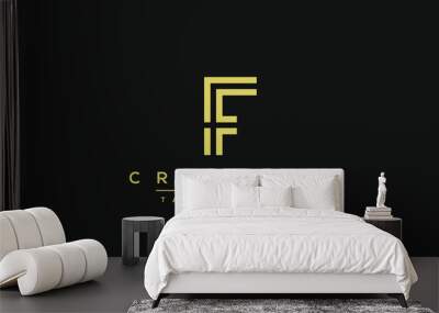 Modern unique creative alphabet  letter F logo design, Minimalist F monogram initial based vector icon. Wall mural