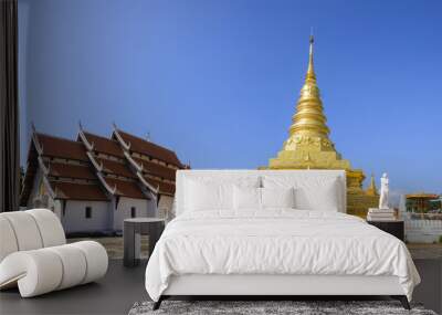 Wat Phra That Chae Haeng in Nan,Thailand in the blue sky day Wall mural