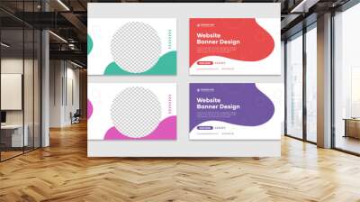 Set of web banner design templates for business promotion and marketing. Colorful website banner designs with blank space to place image. Suitable for web ads and landing pages. Business banner vector Wall mural