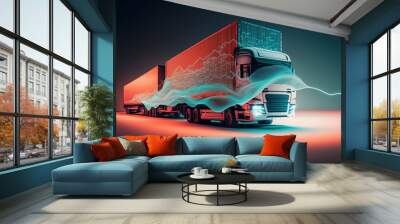 Ecommerce Logistics Data Analysis Illustration. Generative AI Wall mural