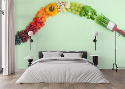 Balanced diet, food brush 'stroke' concept Wall mural