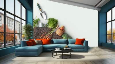 Organic fruits and vegetable garden concept Wall mural