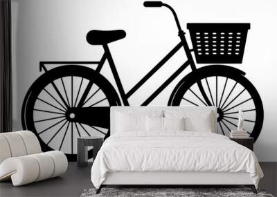 bicycle with basket vector illustration Wall mural