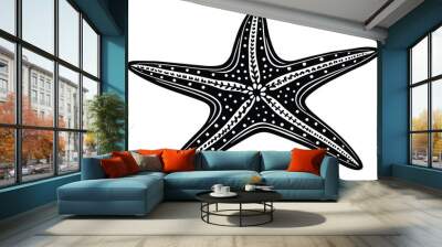 black star fish vector isolated on white Wall mural