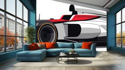 F1 race car vector illustration on isolated background Wall mural