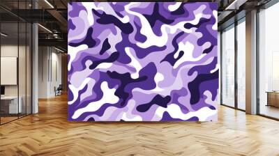 White and purple camouflage background  Wall mural