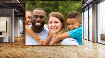 Beautiful diverse family Wall mural