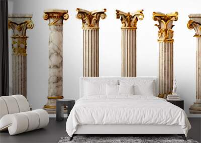 Classic antique marble columns set in in different styles Wall mural