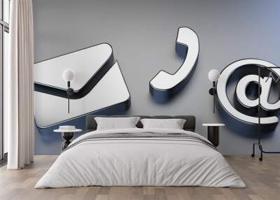 contact icon symbol as a part of communication - 3D Illustration Wall mural