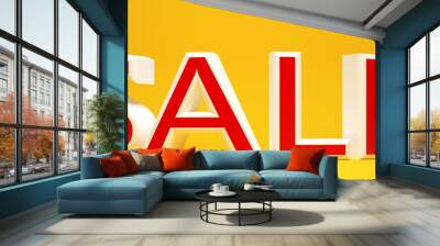 sale percent symbol in front of background - 3D Illustration Wall mural