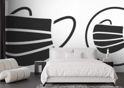 Face mask icon symbol corona virus protection Wall mural