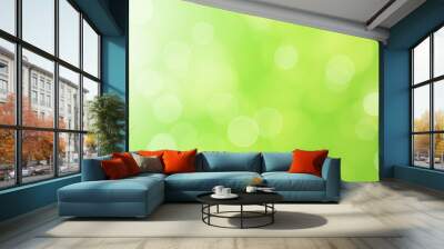 green blurred bokeh background illustration Wall mural