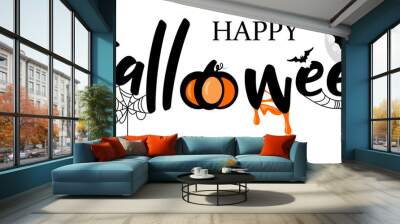 Happy halloween lettering logo illustration vector isolated Wall mural