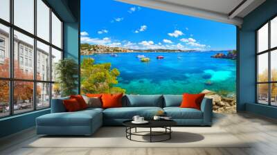 Mallorca Spain Cala Fornells Mediterranean Sea landscape panorama Wall mural