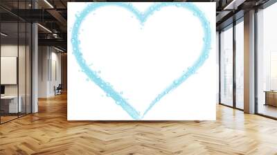 water splash with bubbles and drops heart frame vector isolated Wall mural