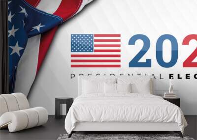 2024 United States Presidential Elections Banner/Poster with US symbols and colors. US Flag . Vote. United States of America Election design Wall mural