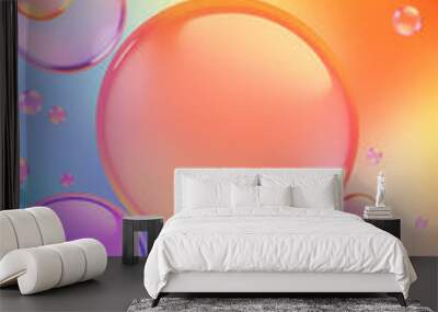 A fantastical display of multicolor bubbles, perfect for a vibrant and imaginative phone background. Wall mural