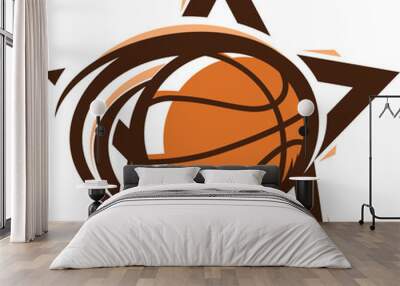 Basketball Star Sport Logo Wall mural