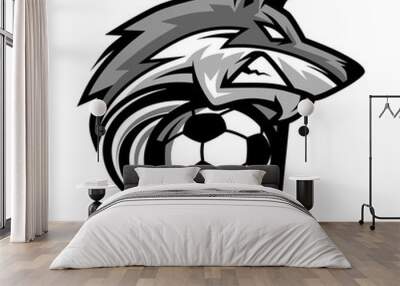 Football Wolf Team Logo Wall mural