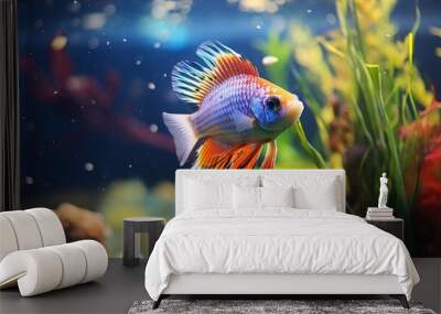 Colorful fish in an aquarium Wall mural