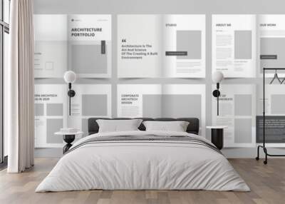 Architecture Portfolio Template, Portfolio Design for Architecture and Interior, A4 Size Brochure Wall mural