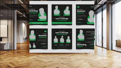 Digital marketing webinar social media post template, Live Webinar Banner, Business banner Wall mural