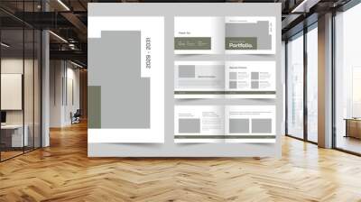 Landscape Portfolio Template, Portfolio Layout, Architecture Portfolio, Vector Template Wall mural