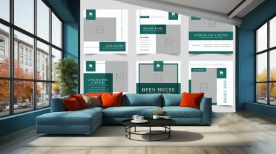 Modern real estate social media banner template, just listed banner, home sale, vector banner Wall mural