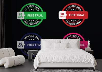 Vector flat design free trial labels template Wall mural