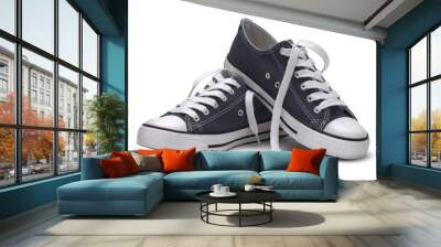 blue canvas shoes Wall mural