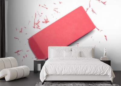 Eraser Pink Erasing Top View Wall mural