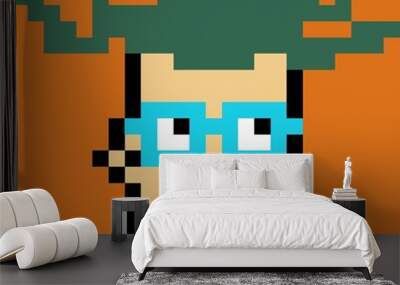 Cartoonish Pixelated Man Wall mural