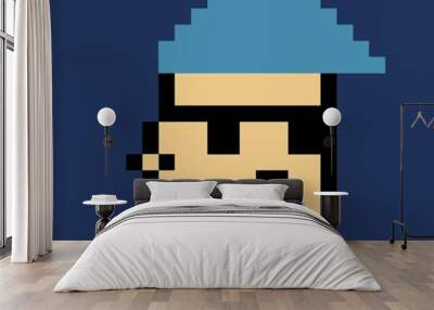 Cartoonish Pixelated Man Wall mural