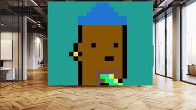 Cartoonish Pixelated Man Wall mural