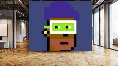 Cartoonish Pixelated Man Wall mural