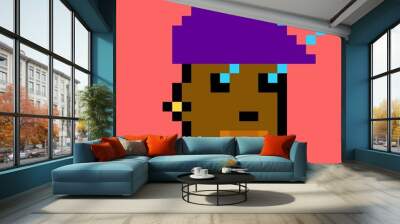 Cartoonish Pixelated Man Wall mural