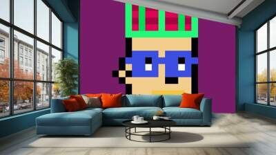 Cartoonish Pixelated Man Wall mural