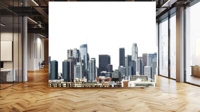 Los Angeles skyline isolated on a white background, with a clear cut-out effect great for a layout or design template Wall mural