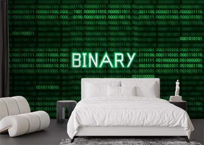 Binary number system computer technology background Wall mural