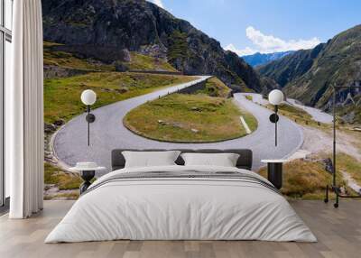 aerial view of spluga pass, switzerland Wall mural