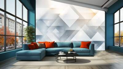 Abstract minimal design geometry isometric greyish art background Wall mural