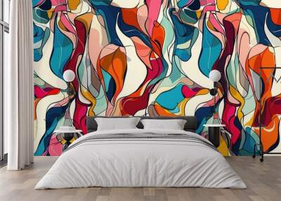 Abstract art seamless pattern wallpaper Wall mural