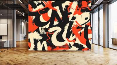 Bold typography pattern wallpaper Wall mural